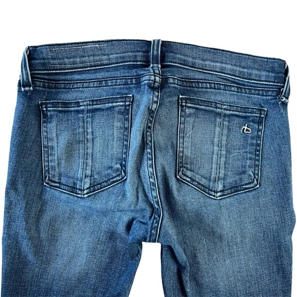 Rag & Bone Skinny Ankle Jeans, Zipper Detail, Stretch, Medium Wash - Size 26 - Picture 7 of 16